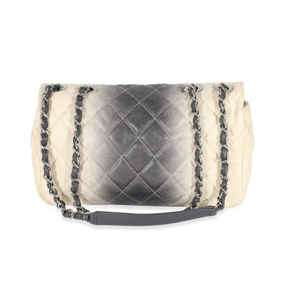 Chanel Ombré Cream Quilted Caviar Medium Single Flap Bag - Picture 3 of 7
